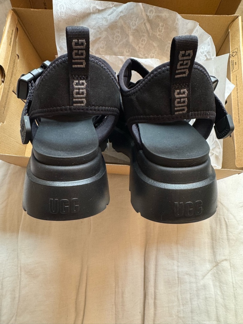 NWT UGG Cora Platform Sandals in Black - Picture 7 of 10
